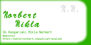 norbert mikla business card